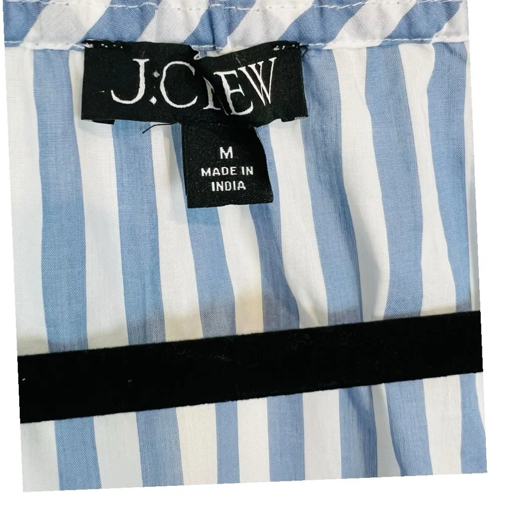 J Crew | V-neck smocked-waist top in stripe cotton lawn NWOT